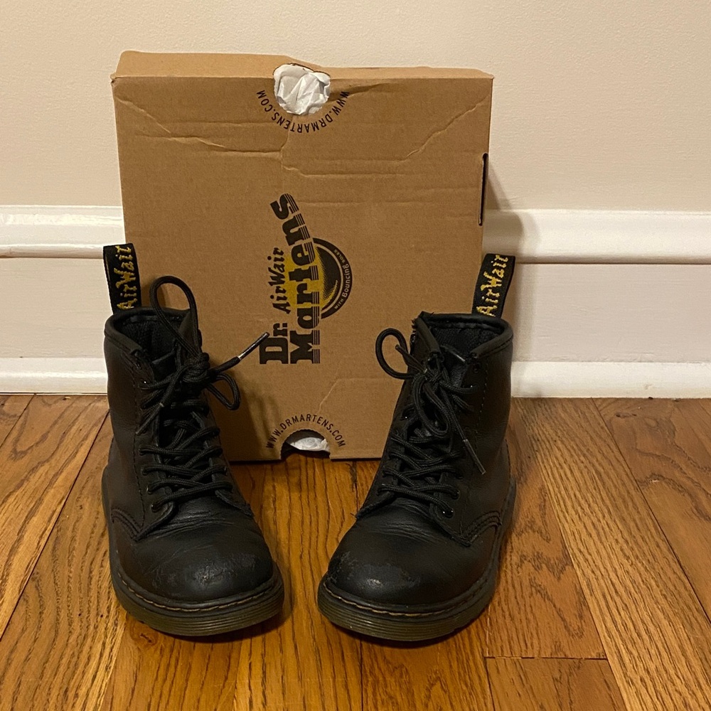 Dr. Martens Black Kids Boots